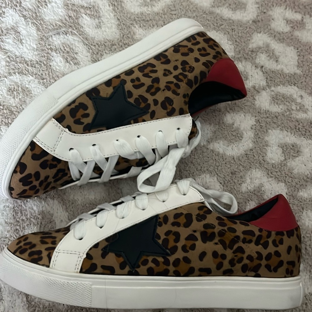 Leopard Red & Black Sneakers